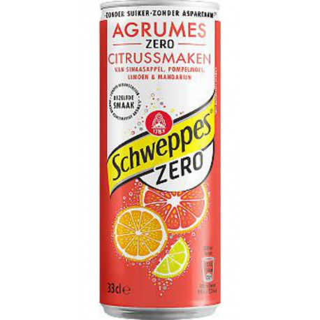 [EPI-0383] Cannette Schweppes Orange Et Citron Agrumes Zero 33Cl